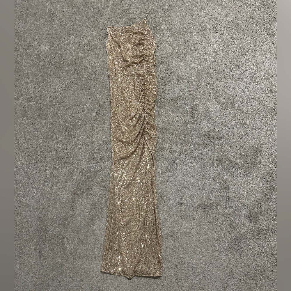 Gold sequin dress